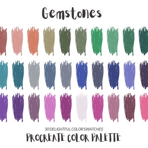 Gemstones Procreate Color Palette, Procreate Swatches, iPad Illustration, Procreate Art
