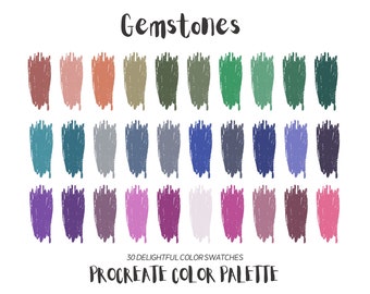 Gemstones Procreate Color Palette, Procreate Swatches, iPad Illustration, Procreate Art