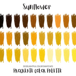 Sunflowers Procreate Color Palette, Procreate Swatches, iPad Illustration, Procreate Art
