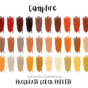 Campfire Procreate Color Palette, Procreate Swatches, iPad Illustration, Procreate Art
