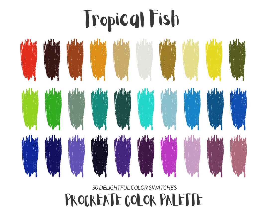 Tropical Fish Procreate Color Palette, Procreate Swatches, iPad