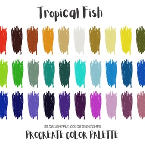 Tropical Fish Procreate Color Palette, Procreate Swatches, iPad Illustration, Procreate Art