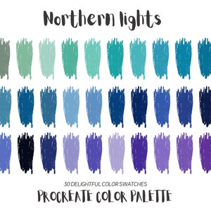 Northern Lights Procreate Color Palette, Procreate Swatches, iPad Illustration, Procreate Art