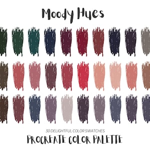 Moody Hues Procreate Color Palette, Procreate Swatches, iPad Illustration, Procreate Art