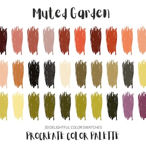 Muted Garden Procreate Color Palette, Procreate Swatches, iPad Illustration, Procreate Art