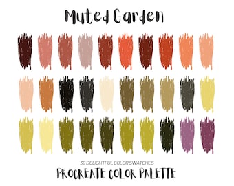 Muted Garden Procreate Color Palette, Procreate Swatches, iPad Illustration, Procreate Art