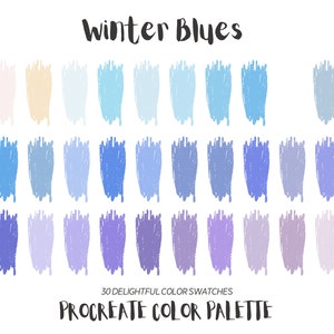 Winter Blues Procreate Color Palette, Procreate Swatches, iPad Illustration, Procreate Art