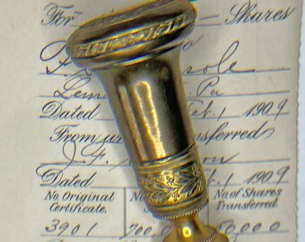 Elegant 19th C. brass wax seal stamp