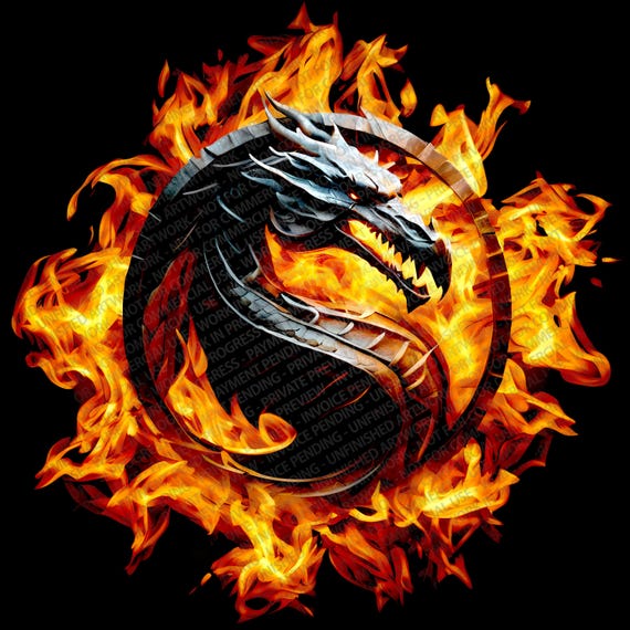 Mortal Kombat Dragon PNG, DTF Transfer, Sublimation Design (Digital Download)