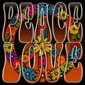 Pokój Miłość, Znak Pokoju, Hippie, Znak Pokoju PNG, Hippie PNG, Boho PNG, Plik Cyfrowy, Pobieranie Cyfrowe, Natychmiastowe Pobieranie, Sublimacja Png