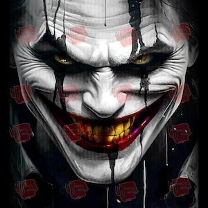 File PNG trasparente a mezzitoni di Joker, design per maglietta Joker per maglietta nera, design DTF, design di fumetti, design a mezzitoni