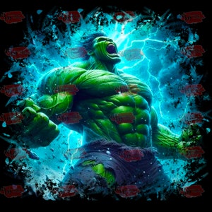 Comic Held, PNG Transfer, unglaublicher Hulk, dtf design , hulk