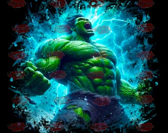 comic hero, PNG transfer, incredible Hulk, dtf design , hulk
