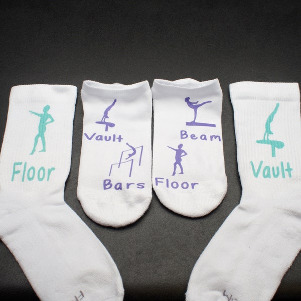Vault, Bars, Beam, Floor Gymnast socks