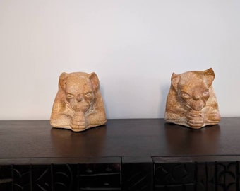 Rare Finds: Exclusive Twin Antique Gargoyle Statues from France