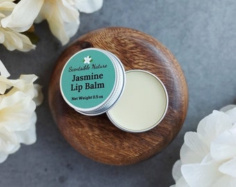 Natural Jasmine Lip Balm | Minimalist Lip Balm | Natural Skincare Products | Lip Balm Wedding Favors | Bridal Shower Lip Balm Favors