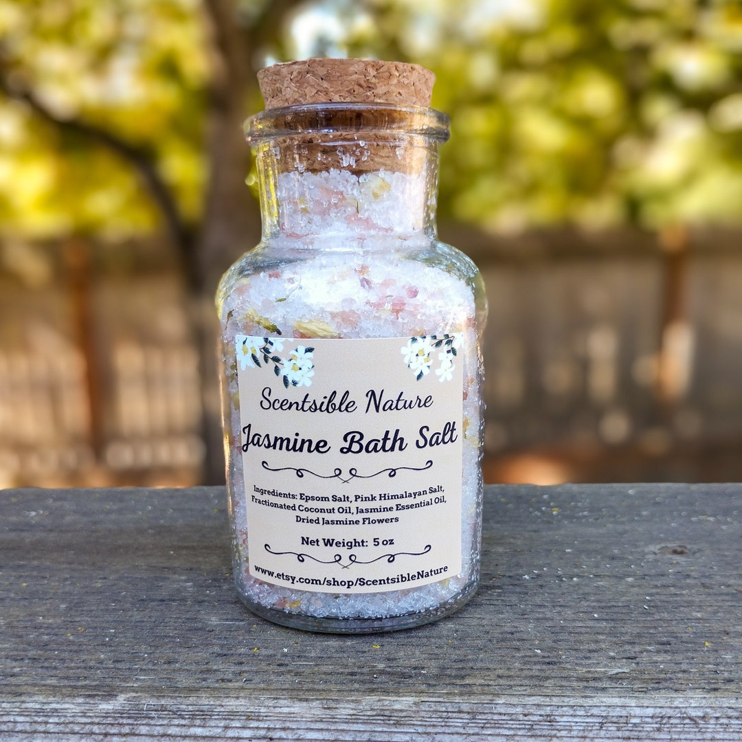 Natural Jasmine Bath Salts Spa Day at Home for Women Bath Etsy