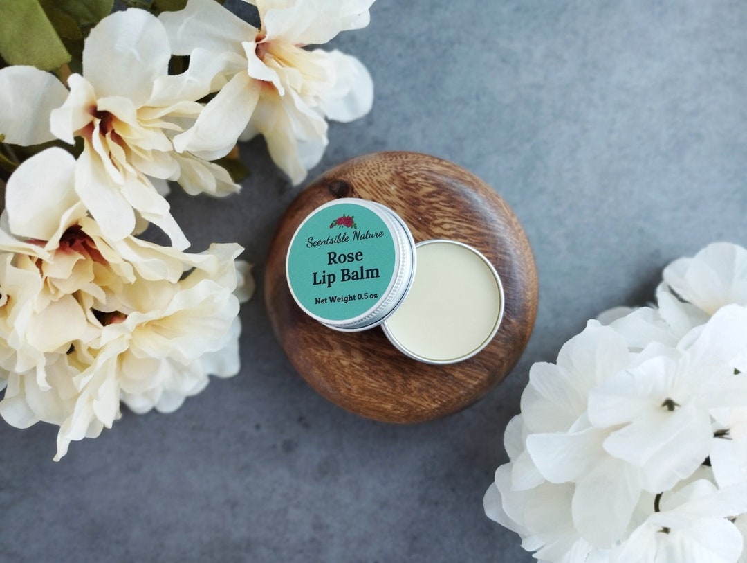 All Natural Rose Lip Balm Luxury Skincare Product Organic Shea Butter