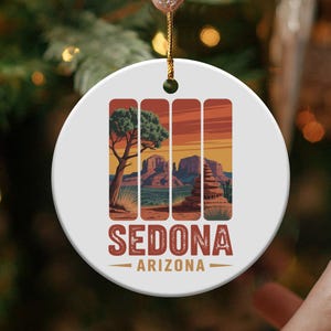 Sedona Arizona Ornament, Family Adventurers, Globetrotters, Christmas Vacation Ornament, Summer Getaway Ornament, Winter Break Ornament