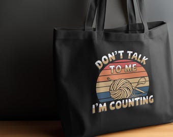 Bolsa de mano divertida para tejer, regalo para amantes del hilo, bolsa para entusiastas del tejido, bolsa de crochet, bolsa para el día del tejedor, regalo para el día de la madre