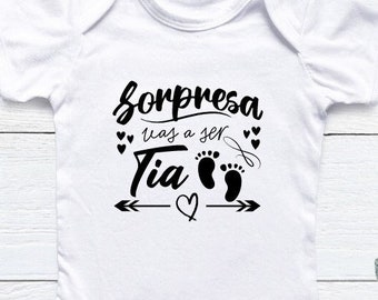 Sorpresa Vas a Ser Tia svg digital downland Baby Announcement in Spanish .  png Anuncio de Embarazo en espanol svg cut files pregnancy