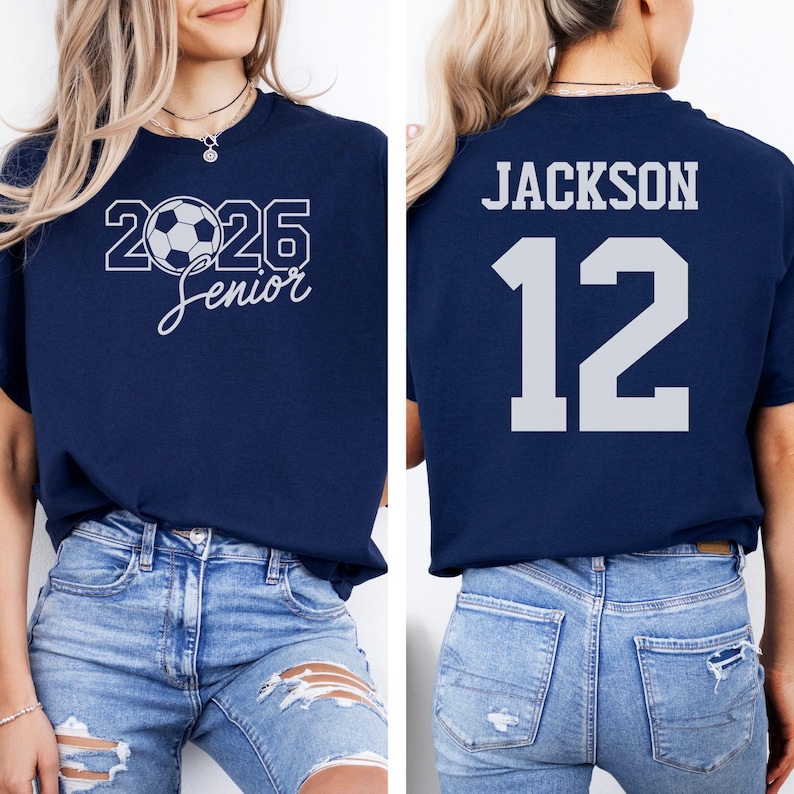 Custom Soccer Senior 2026 T-Shirt, Personalized Sports Jersey Tee, High School Graduation Gift, Student Athlete Shirt, Custom Name and