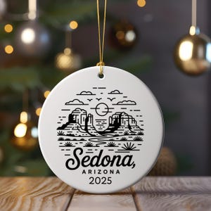Sedona Arizona Ornament, Travel Souvenir, Wedding Ornament, Family Vacation, Personalized Ornament, Honeymoon Gift, Custom Date