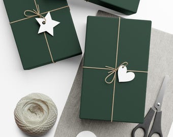 Dark Green Wrapping Paper Rolls Forest Green Plain Wrapping Paper Birthday Christmas Gift Wrap Baby Shower Present Son Daughter Eco Premium