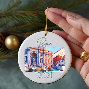 Rome Ornament Vacation 2024 Roma Italy Trip Honeymoon Keepsake Gift Christmas Tree Decoration Anniversary Present Wedding Gift 2025 Family