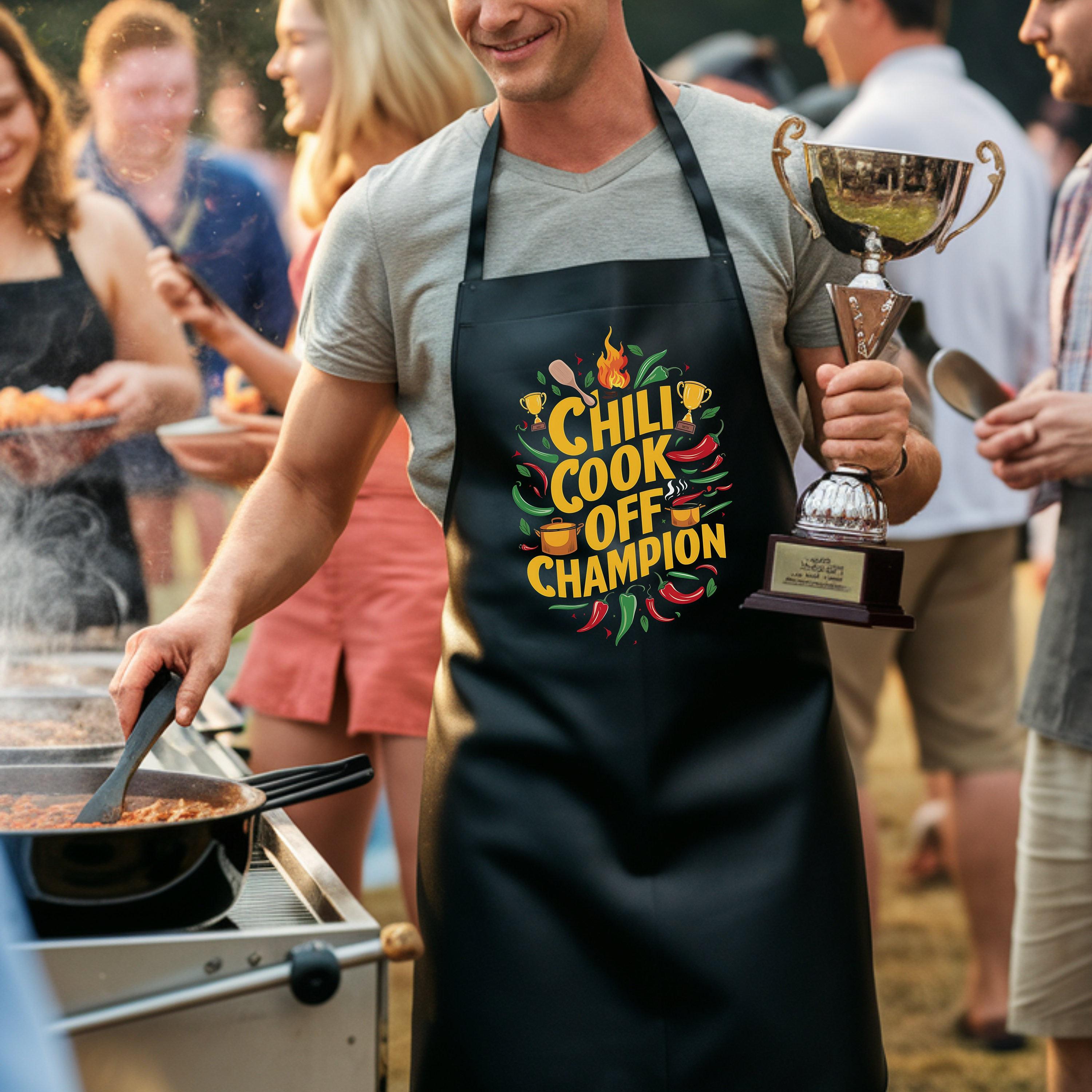 Skicuff Chili Cook Off Apron And Hat Set - 1st 2nd 3rd Place Prizes, Adjustable Cooking Aprons, 6 Pcs - View #2