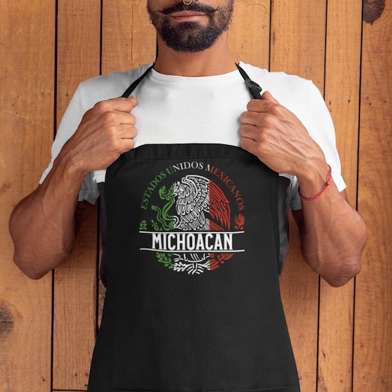 Michoacán Mexican Grilling Apron Fathers Day BBQ Gifts Cholo The Boss Gift for Dad BBQ Apron Gift for him Grilling Spanish Mexican Chola