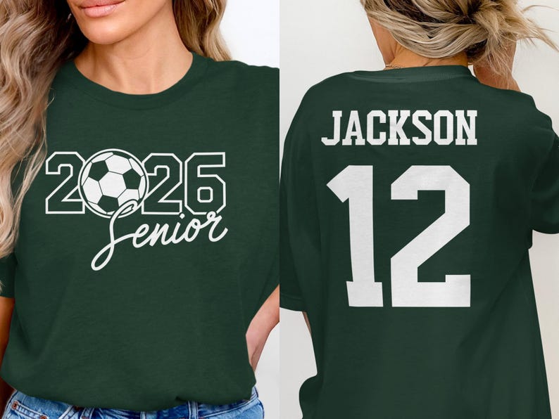 2026 senior soccer shirt, personalized senior class of 2026 gift, custom name and number shirt, senior soccer team shirt