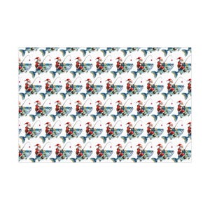 Fish Christmas Wrapping Paper Roll - Funny Fishing Animal Gift Wrap Roll for Holiday, Eco-Friendly Present Idea, Festive Glossy Design image 6