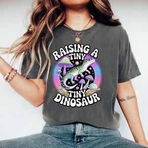 Raising a Tiny Dinosaur T-Shirt, Leopard Gecko Tee, Reptile Lover Gift, Mushroom Shirt, Cute Lizard Graphic, Animal Lover Apparel