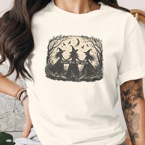 Girl Will Witch Halloween Funny Feminist Basic Vintage T-Shirt