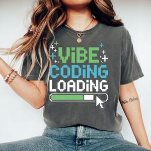 Vibe Coding Loading Pixel Art T-Shirt | Funny Programmer Gift | Developer Tee | Retro Gamer Shirt | Computer Science Gift
