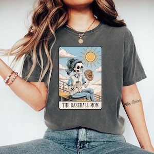 Camisetas de Tarot para Mamás del Béisbol, Sudaderas, Sudaderas con Capucha, Divertida Camiseta de Esqueleto para Mamás, Amante del Béisbol, Ropa Deportiva, Regalos para Mamá