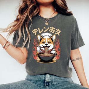 Corgi Chef Ramen Lover T-Shirt,Sweatshirt,Hoodie, Cute Japanese Noodles Dog, Anime Foodie, Kawaii Puppy, Pet Lover Gift