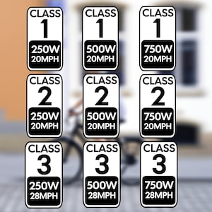 ebike Sticker Class Electric Bike Decal Bicycle E-Bike Cyclist Gift Bicycle sticker Ebike sticker 250w 500w 750w Class 1 2 3 Lover Biking