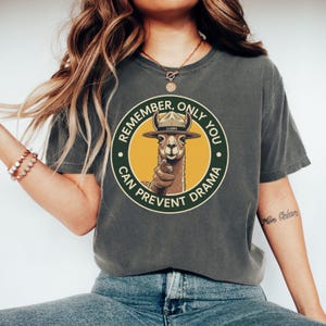 Llama T-Shirt, Prevent Drama Shirt, Funny Llama Tee, Animal Shirt, Humor T Shirt, Novelty T-Shirt, Gift T Shirt, Drama Free Apparel
