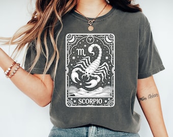 Skorpion Sternzeichen T-Shirt, Horoskop-T-Shirt, Astrologie Geschenk, Skorpion Geburtstagsgeschenk, stilvolles Grafik-T-Shirt, Sternzeichen-T-Shirt, trendige Mode