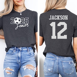 2026 senior soccer t-shirt, personalized sports tee, custom name and number shirt, graduation gift, team spirit apparel