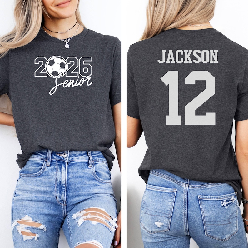 2026 senior soccer t-shirt, personalized sports tee, custom name and number shirt, graduation gift, team spirit apparel