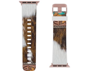 Western Apple Watch Band Cute Cowprint with Silicone Bands Boho Gifts for Her Gift for Mom Mothers Day Gift Birthday Present for Wife