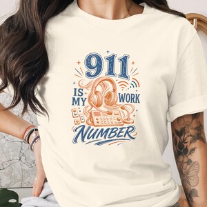 911-dispatcher rolig nöddispatcher Wee Woo-arbetsnummer T-shirt