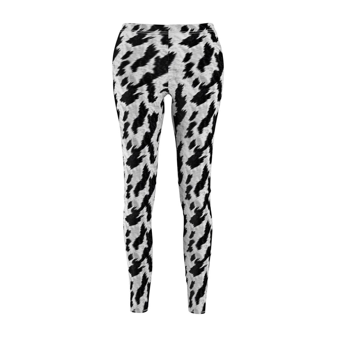 Teal And White Cow Print Women's Leggings