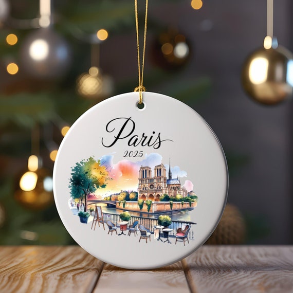 Decorazione Natalizia Weekino Notre-Dame Di Parigi | Souvenir Di Viaggio In Ceramica | Doppia Faccia | 7,2 Cm | Regalo Originale Per Amanti Di Parigi