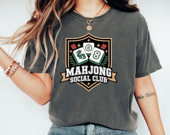 Mahjong Social Club T-shirt, sweatshirt, hoodie - drakentegelontwerp, mahjongfeest, maannieuwjaarscadeau, game-avond, mahjongliefhebbers
