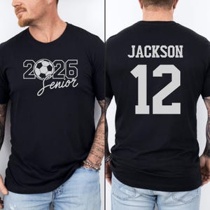 2026 senior soccer shirt personalized jersey senior year gift custom name number graduation gift high school senior tee