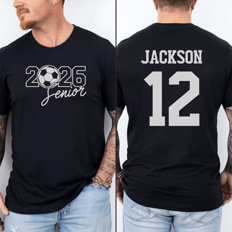 2026 senior soccer shirt personalized jersey senior year gift custom name number graduation gift high school senior tee